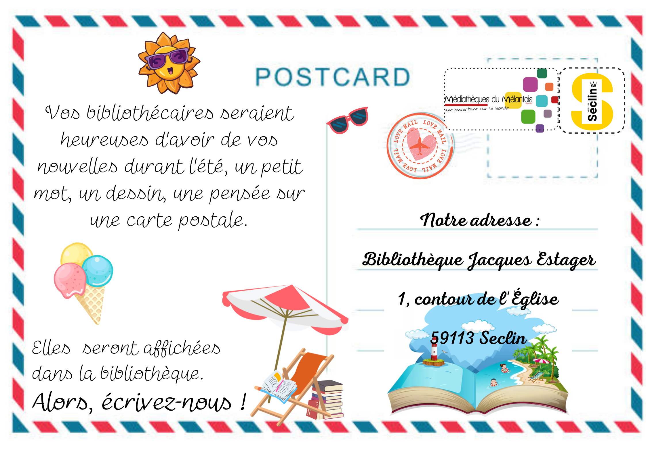 carte postale estivale